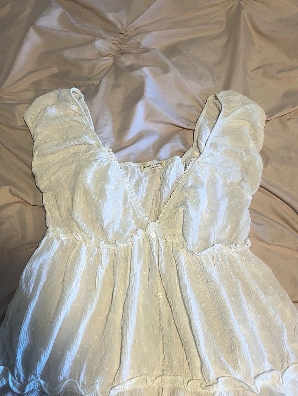 FRANKEE & SKYLAR Textured Mini Dress in White Size XL Like New